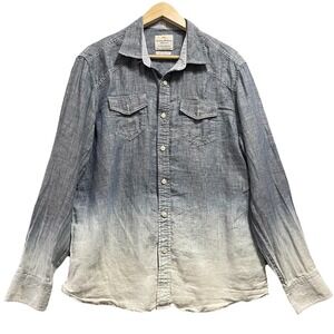 Tommy Bahama Mens Island Modern Fit Linen Shirt Size M Blue Ombre Wedding Summer